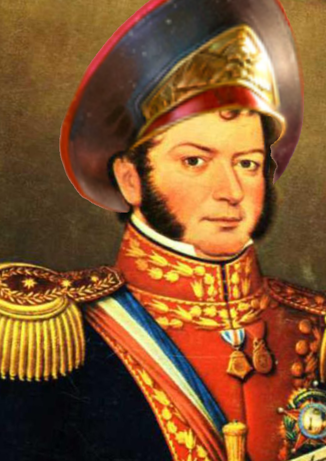 Bernardo OHiggins con un gorro de comisario imperial editado en su cabeza