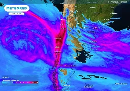 Muy extenso e intenso: así será el temporal con río atmosférico que llegará a Chile este miércoles