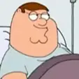 Screenshot of Peter Griffin in the hospital, after his FTM transition