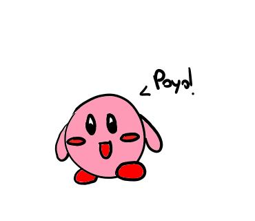 Dibujo digital a color. Kirby dice Poyo!